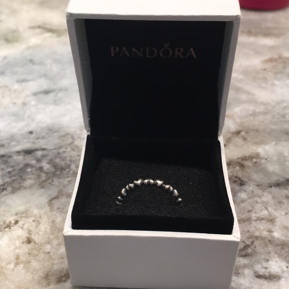 Pandora forever love stacking ring in box